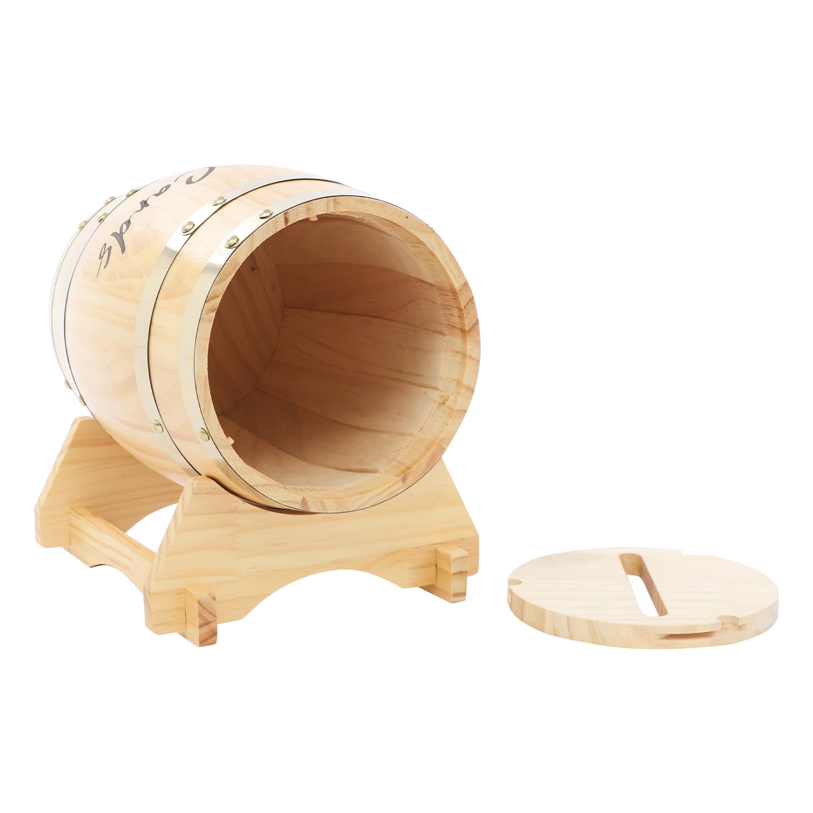 Kartenbox Hochzeit Holzfass, Kiefernholz für 150-250 Karten mit Sockel | Für Grußkarten, Umschläge und Gästebotschaften