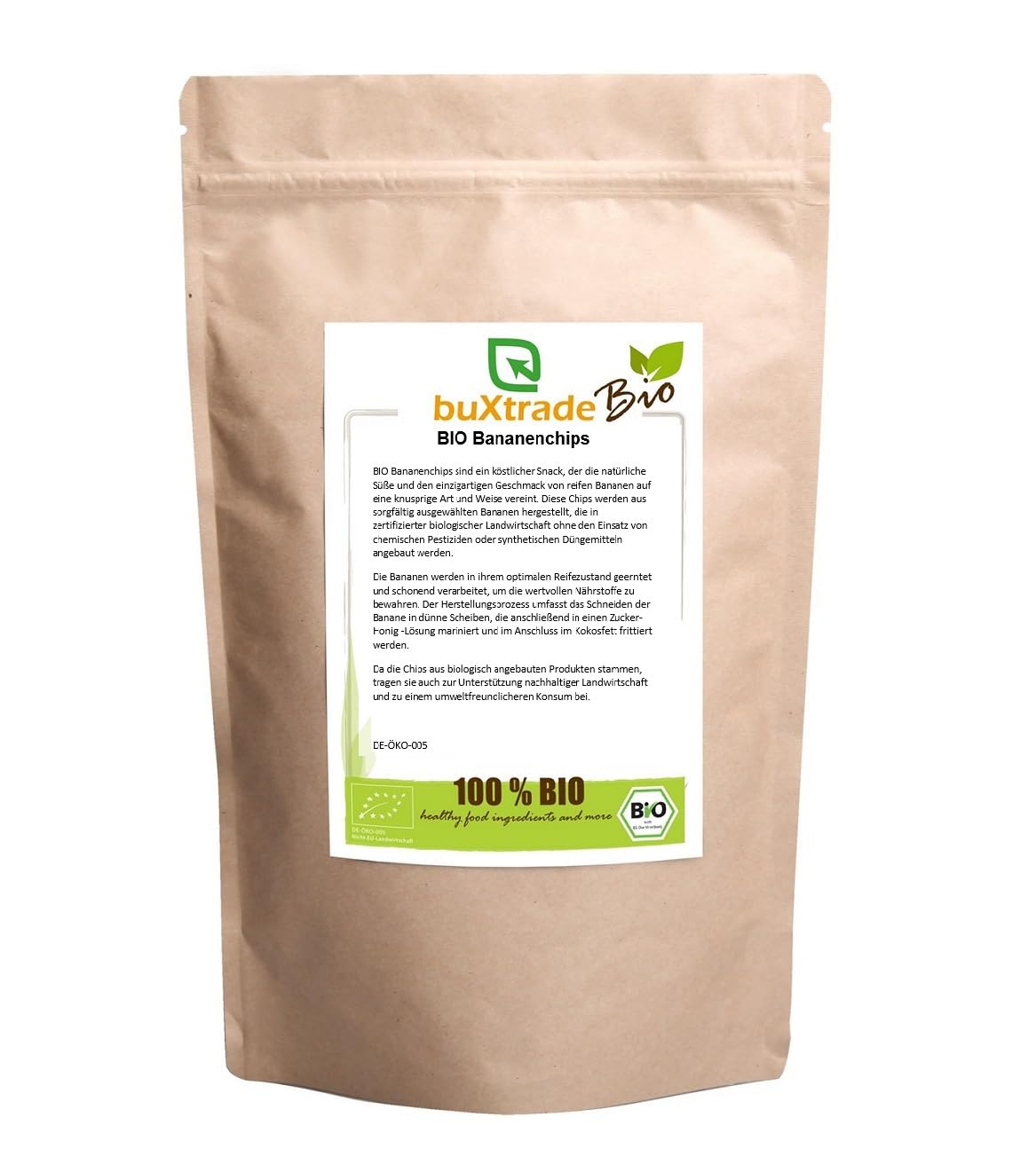 10x1 kg Bio Bananenchips | gesüßt | getrocknete Banane | Bananenscheiben | Snack | Chips |