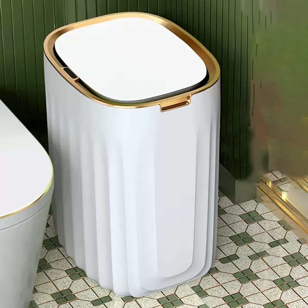 Cubo plástico delgado 12L sensor sin contacto(/White)