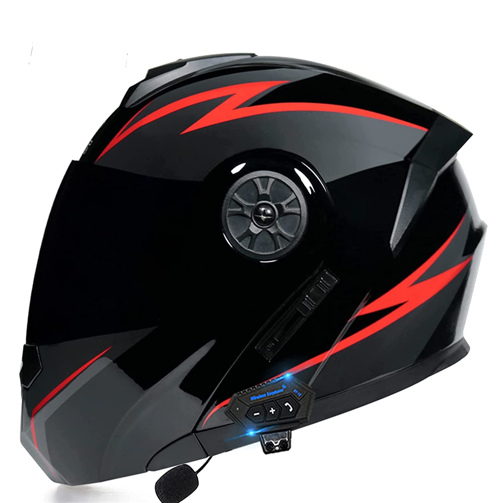 BGMKE Kask Motocyklowy Zintegrowany Modułowy Bluetooth Kask Integral Mężczyźni i Kobiety z Podwójnym Osłona Kaski Modułowe Otwierane Dorosłych Flip Full Face ECE Certification Kask Motocyklowy,S~XL