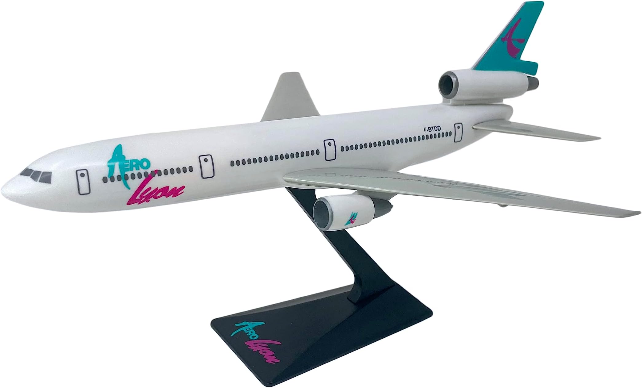 Aerolyon DC-10 1:250 Scale - Plastic Snap-Fit Model Airplane - Collectible Replica of Aerolyon Airlines Part #ADC-01000I-020