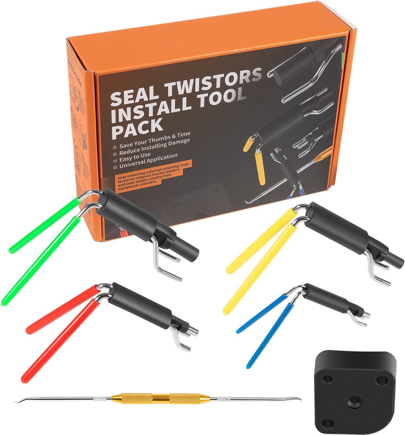 Hydraulic U-Cup Twistor Installation Tool Set Rod Seal Install Tool Set (6Pcs)