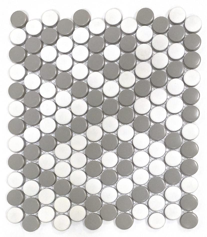 Splash Cascade Diamond Penny Round (Case (3.15 sf), White & Gray)