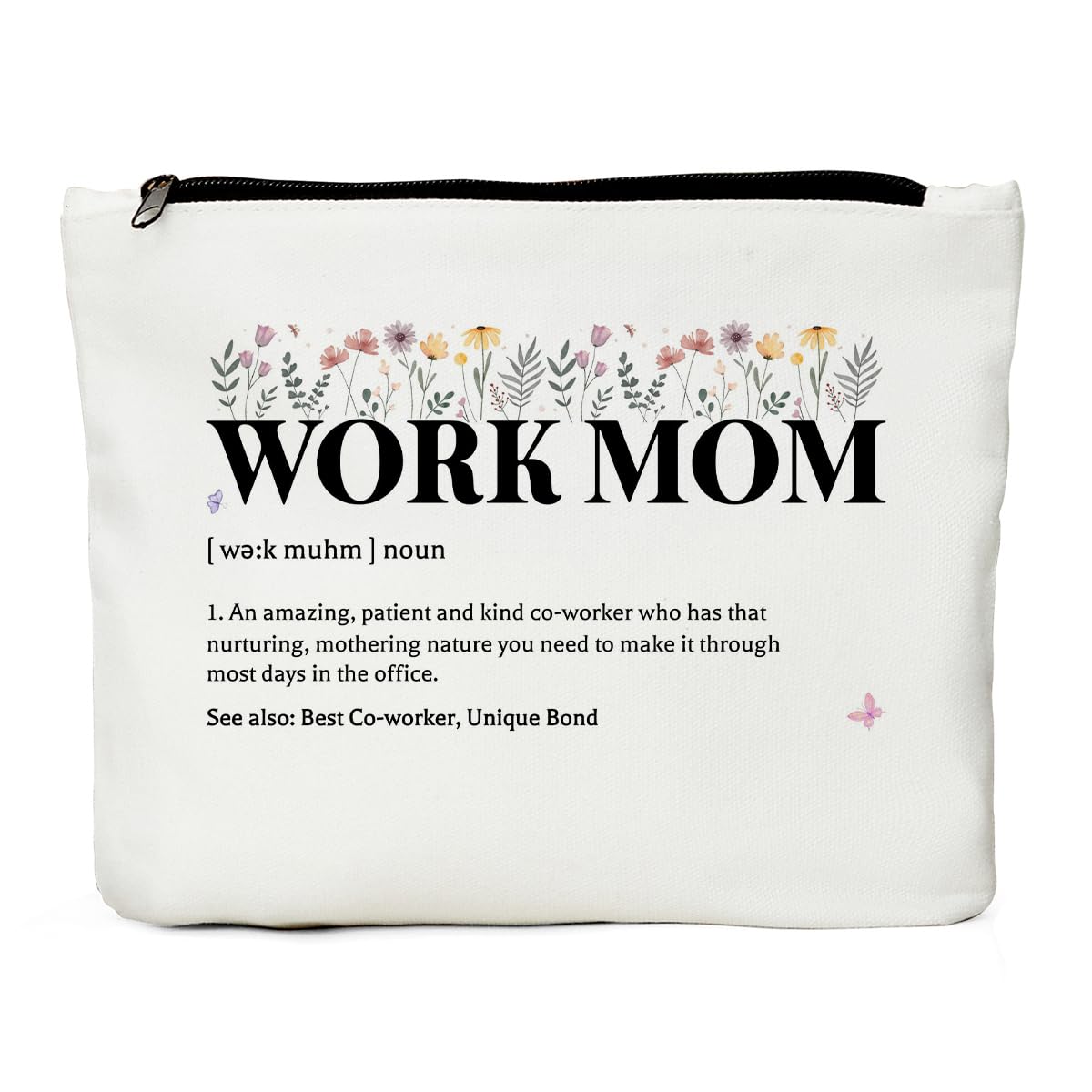 JIUWEIHUWork Mom Definition Cosmetic Bag, Mom Gifts, Inspirational Work Mom  Gifts, Mothers Day Birthday Appreciation Leaving Work Gift Makeup Bag