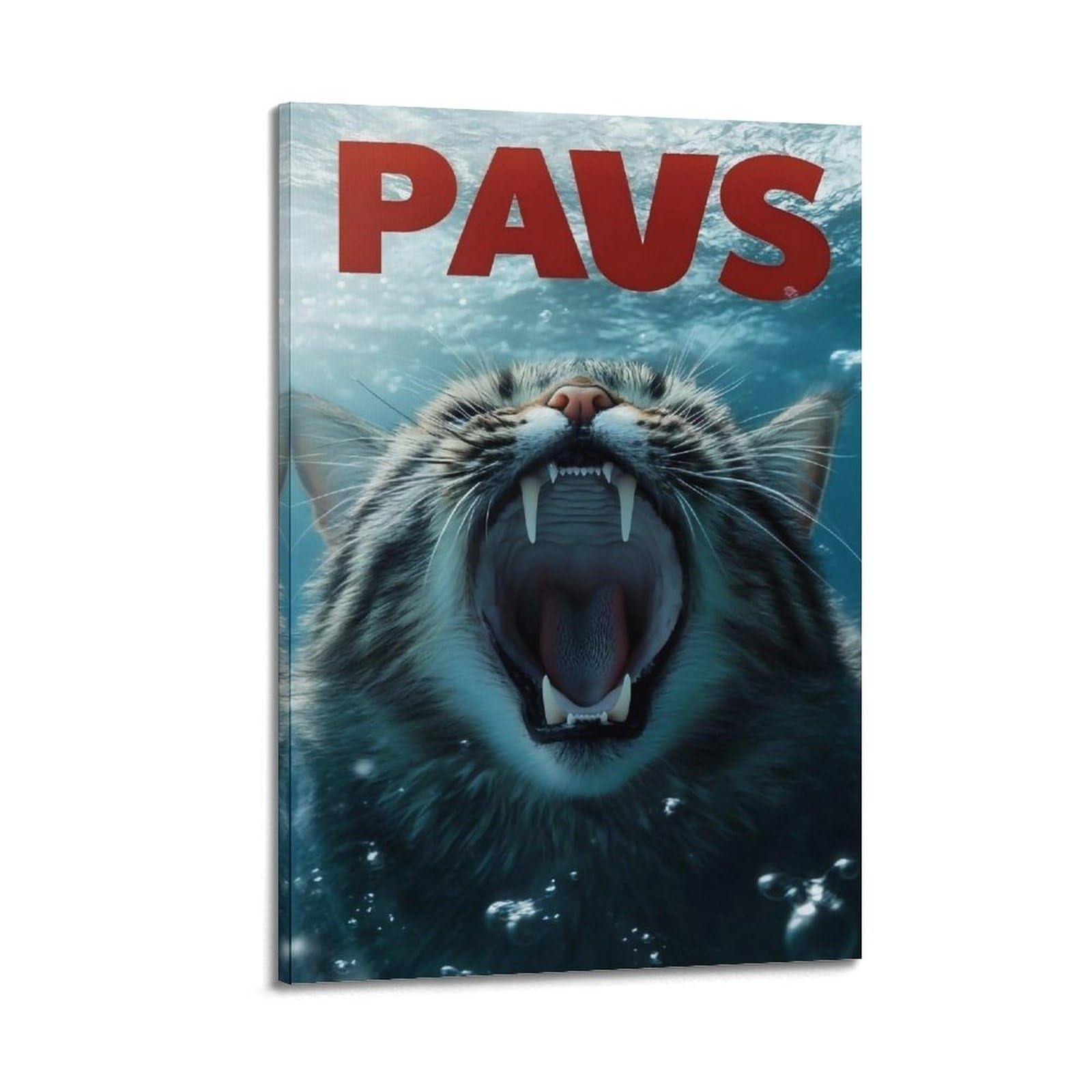 JUWRHRHHRH PAWS Poster Canvas Aesthetic Wall Art Painting Decor for Living Room Bed Room 20x30inch(50x75cm) Frame-style