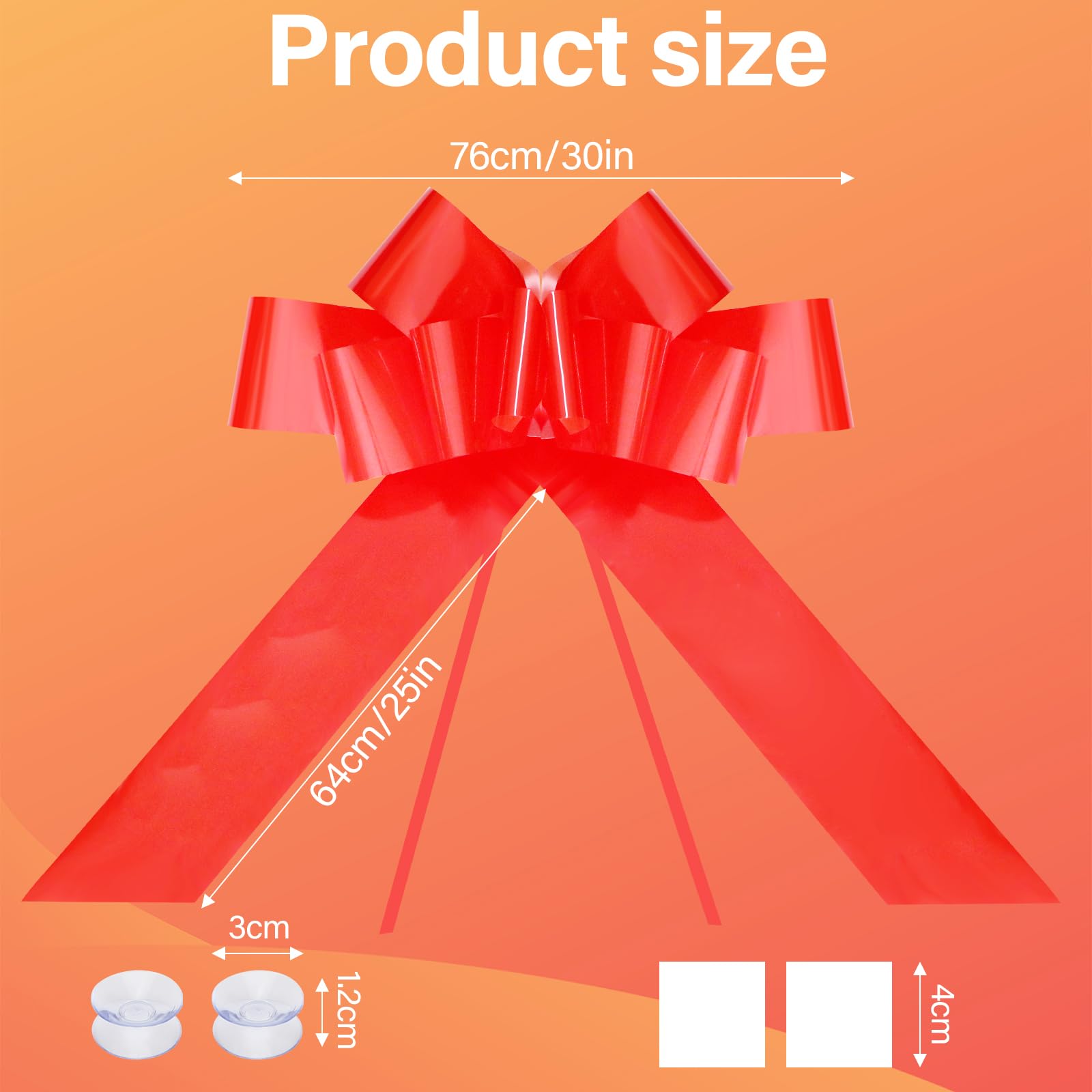 Lazo Rojo Grande 76 cm para Regalo de Coche