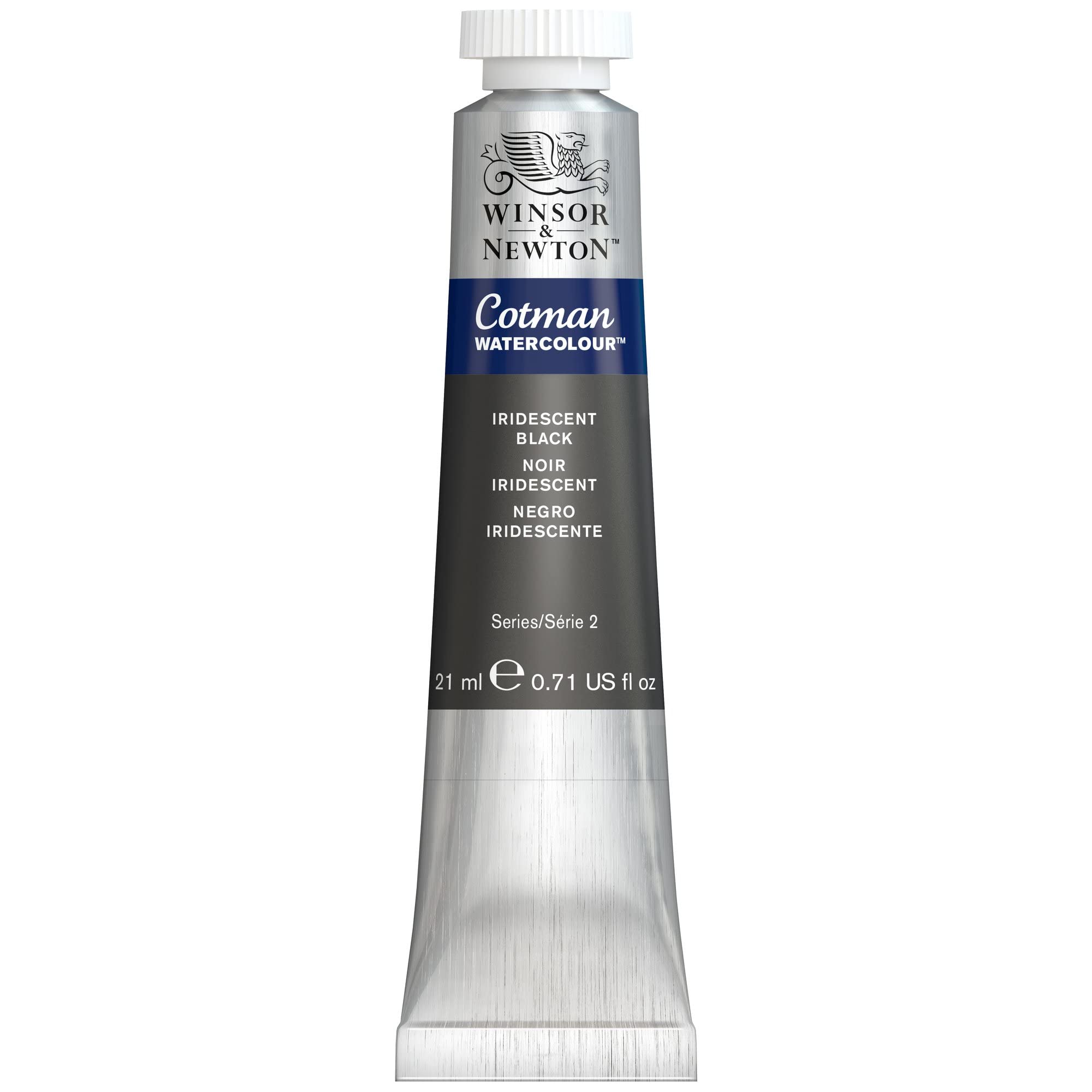 Winsor & Newton Cotman Metallic Watercolour Paint: Iridescent Black, 21ml Tube, Vibrant Pigments