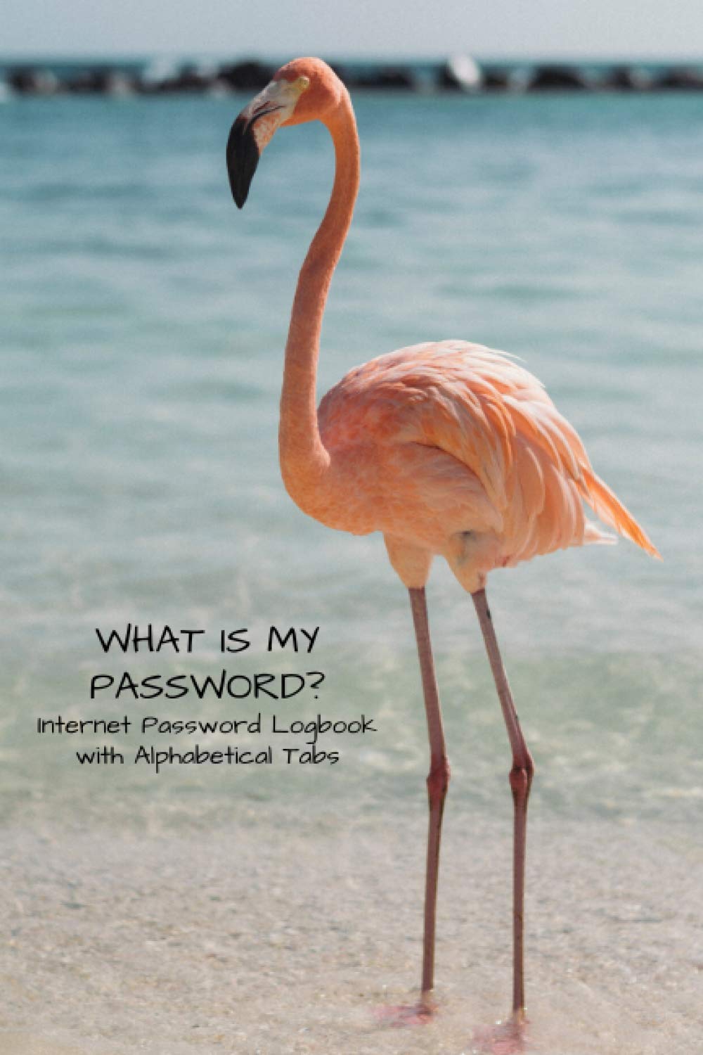 What is My Password? Internet Password Logbook with Alphabetical Tabs: Password Keeper Notebook, 6"x9" Log Book to Protect Usernames and Passwords - Flamingo Password Book