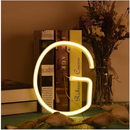 ENUOLI Letrero de Letras de Neón Blanco Cálido Luces Nocturnas LED Alfabeto Arte de Neón Luces Decorativas Mejor Luz de Decoración de Pared Palabras