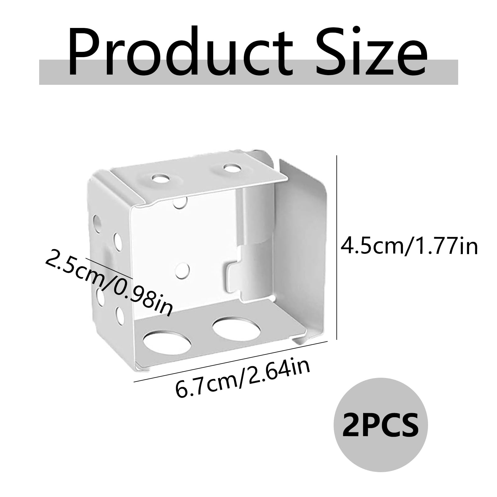 GIONAR 2PCS Venetian Blind Brackets, White Window Profile Box Mounting Brackets, Square Headrail Track Holder - Image 2