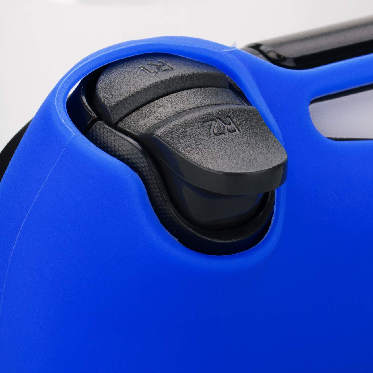 silicone épais moitié la peau skin pour le manette de PS4 (bleu) x 1 + thumb grip repose-pouce x 2