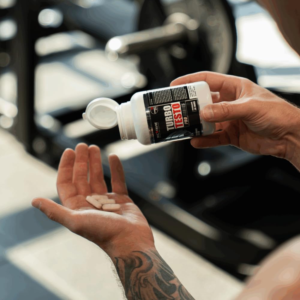 BOOSTER MUSCULATION Turbo Testo Pro Series - Puissance Maximale - Booste les Performances - Puissance, Endurance, Entretien Musculaire, Prise de Masse - Programme 30J - 120 Comprimés - Eric Favre