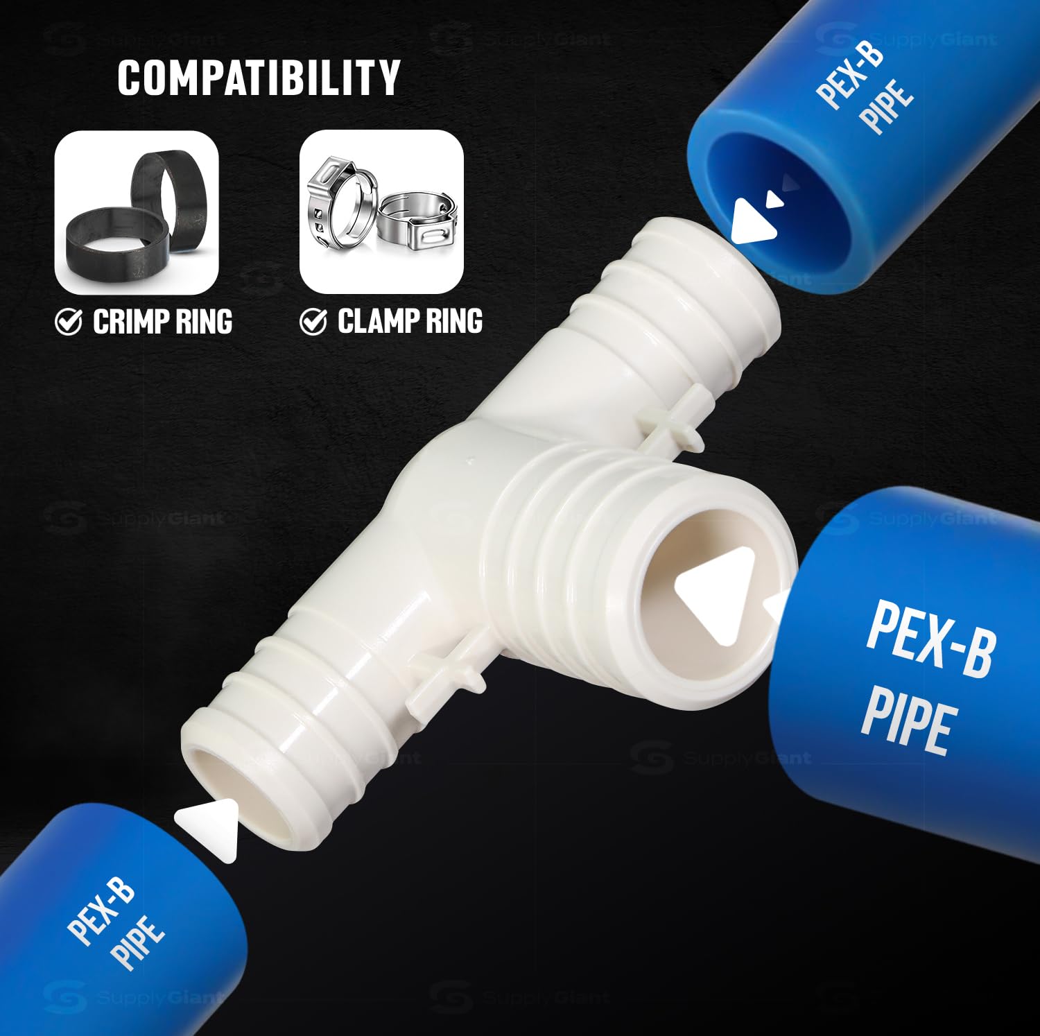 SUPPLYGIANT PPTE0100-5 Paquete de 5 Unidades, Blanco, 1