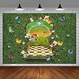 EMDSPR 7x5ft Wonderland Backdrop Party Butterfly Fantasy Fairy Tale Green Grass Gate to Wonderland P