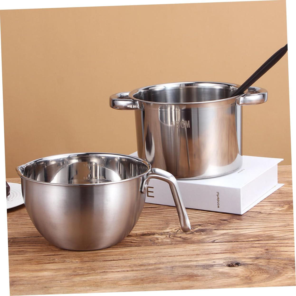 ABOOFAN Butter Heating Pot Double Boiler Candy Melting Supplies Stainless Steel Melting Pot Easy to Clean Space-saving Design