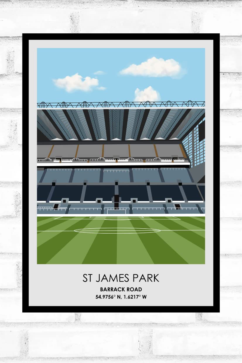Hewson's Gifts Newcastle United Football Stadium Print - Gift Present For Football Fan - Gift For Dad, Brother, Son - Stadium Print Present (Newcastle United A4 Size (St James Park))