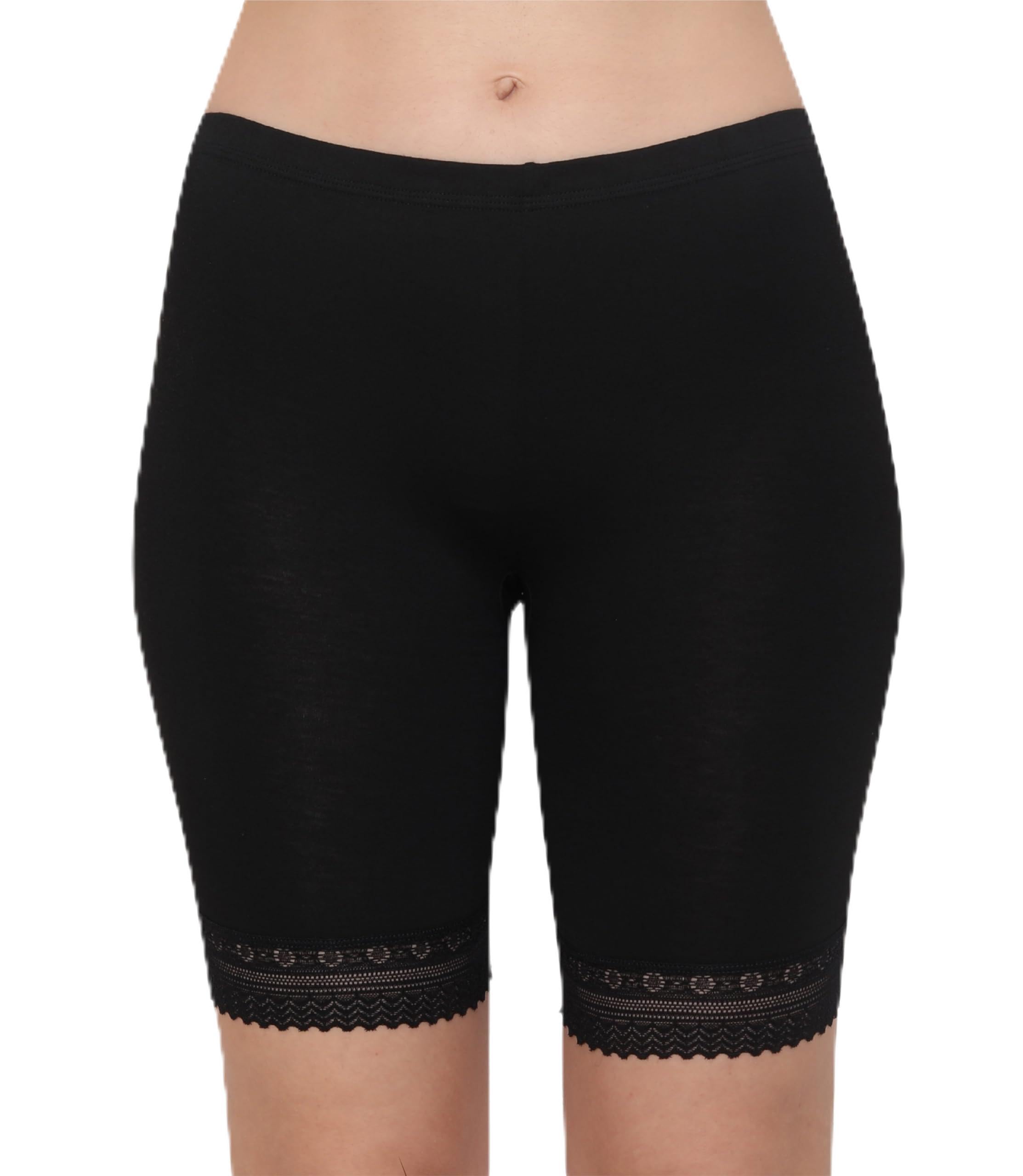 glamoras Women's Cotton Lace High Coverage Stretch Mid Waist Boy Shorts - Free Size | Bike Cycling Slip Yoga Shorts Under Dresses Undershorts for Women & Girls-picture-51