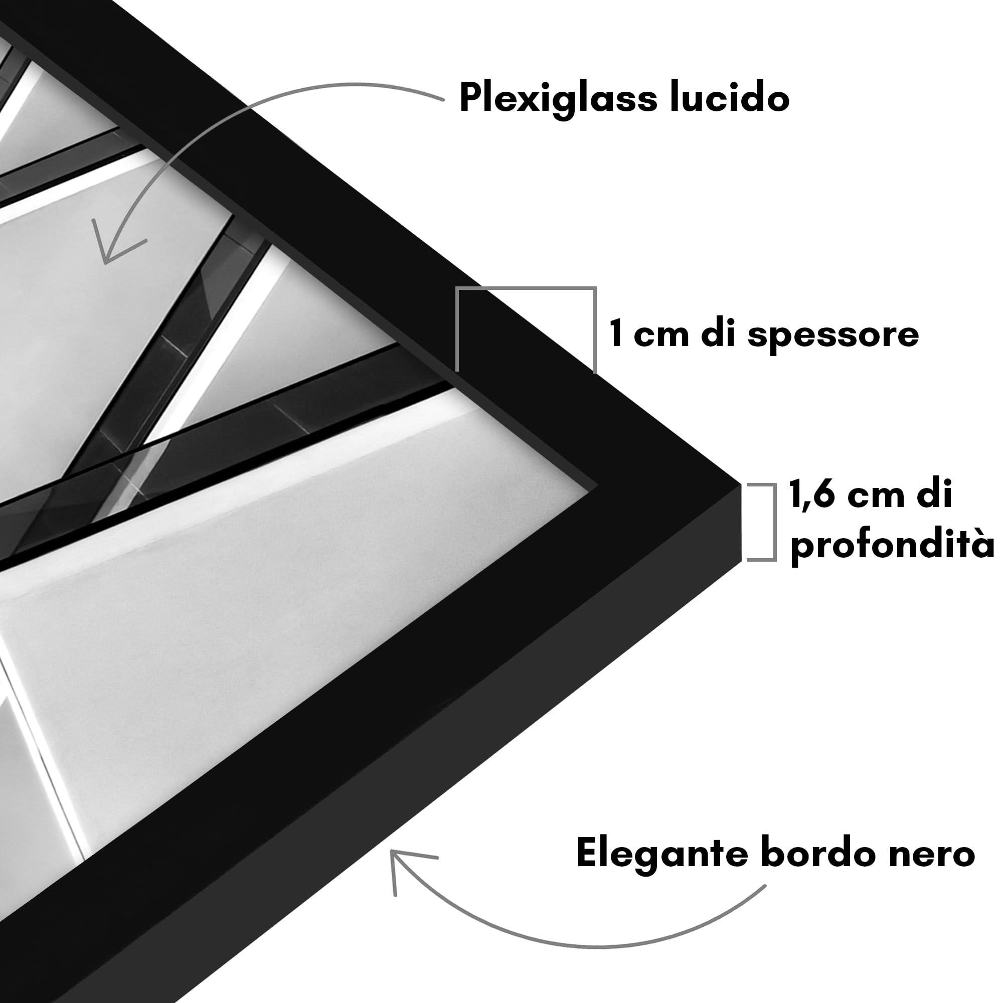 Americanflat Cornice Foto A3 Nere - Set di 3 Cornici A3 con Bordo Sottile e Pannello Protettivo in Plastica - Portafoto con Ganci Seghettati Integrati per Pareti