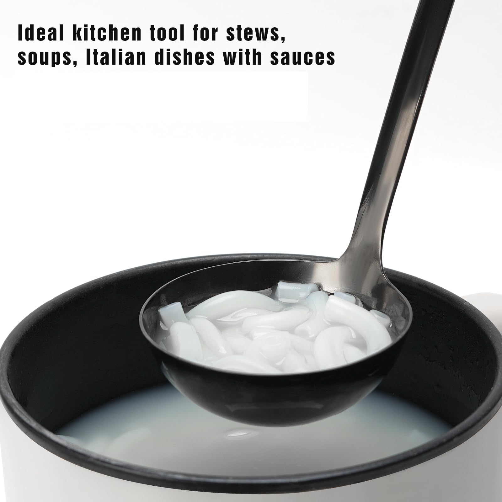 Cucharón de sopa de 12 pulgadas, cuchara de cucharón de acero inoxidable, cucharas de sopa con mango cómodo, utensilios de cocina para cocinar, accesorios de cocina de metal