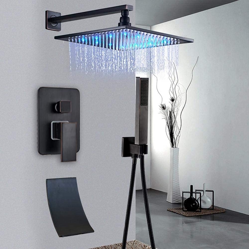 Robinet de douche en bronze noir de luxe pour une salle de bain moderne