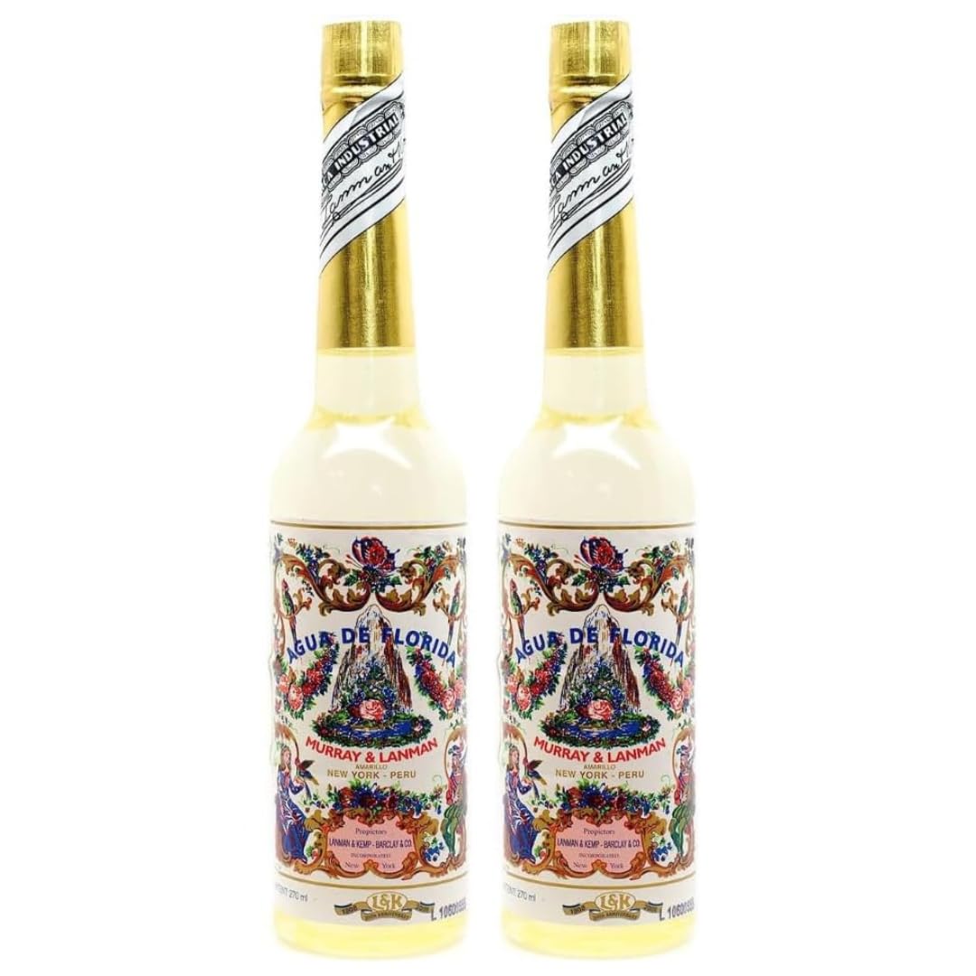 Florida Acqua Perù Original Pack 2 Bottiglie da 270 ml con Dosatore Spray. Murray e LanMan. Giallo originale del Perù. Totale 540 ml.