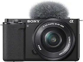 Câmera Fotográfica S.ony ZV-E10 e Lente 16-50mm Preto