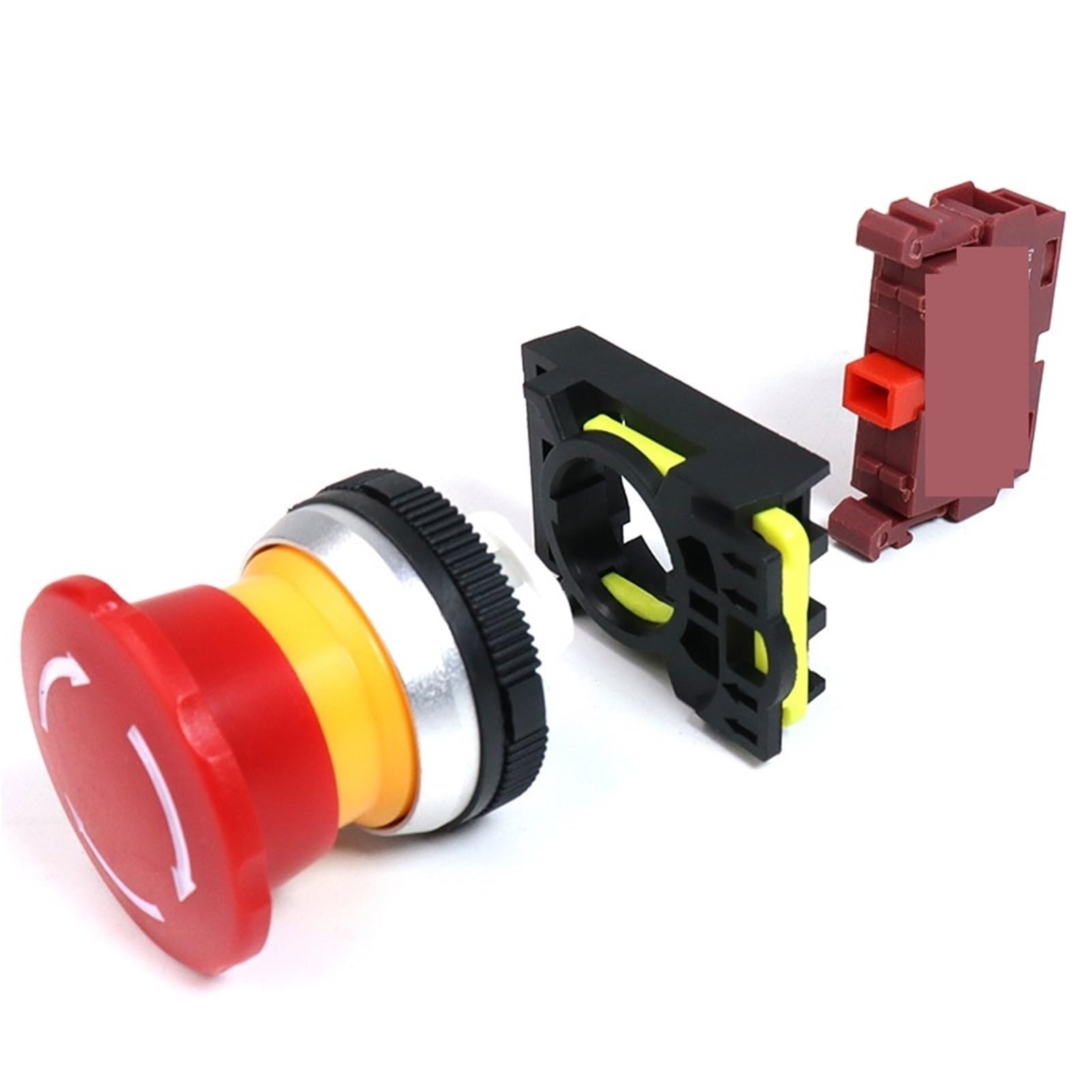 30 mm wyłącznik awaryjny wł./wył. LA36M blokujący wyłącznik awaryjny z tworzywa sztucznego z czerwonym światłem LED 220 V 12 V 24 V (z czerwonym światłem, AC220-380 V)
