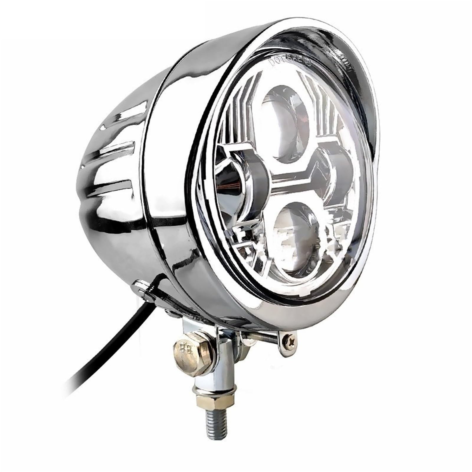 Phares de moto à LED Phare de moto Convient pour Harley Softail Chopper BobberLED moto personnalisé Vintage 4.5 "phare LED Spot lampe éclairage(6pcs black)