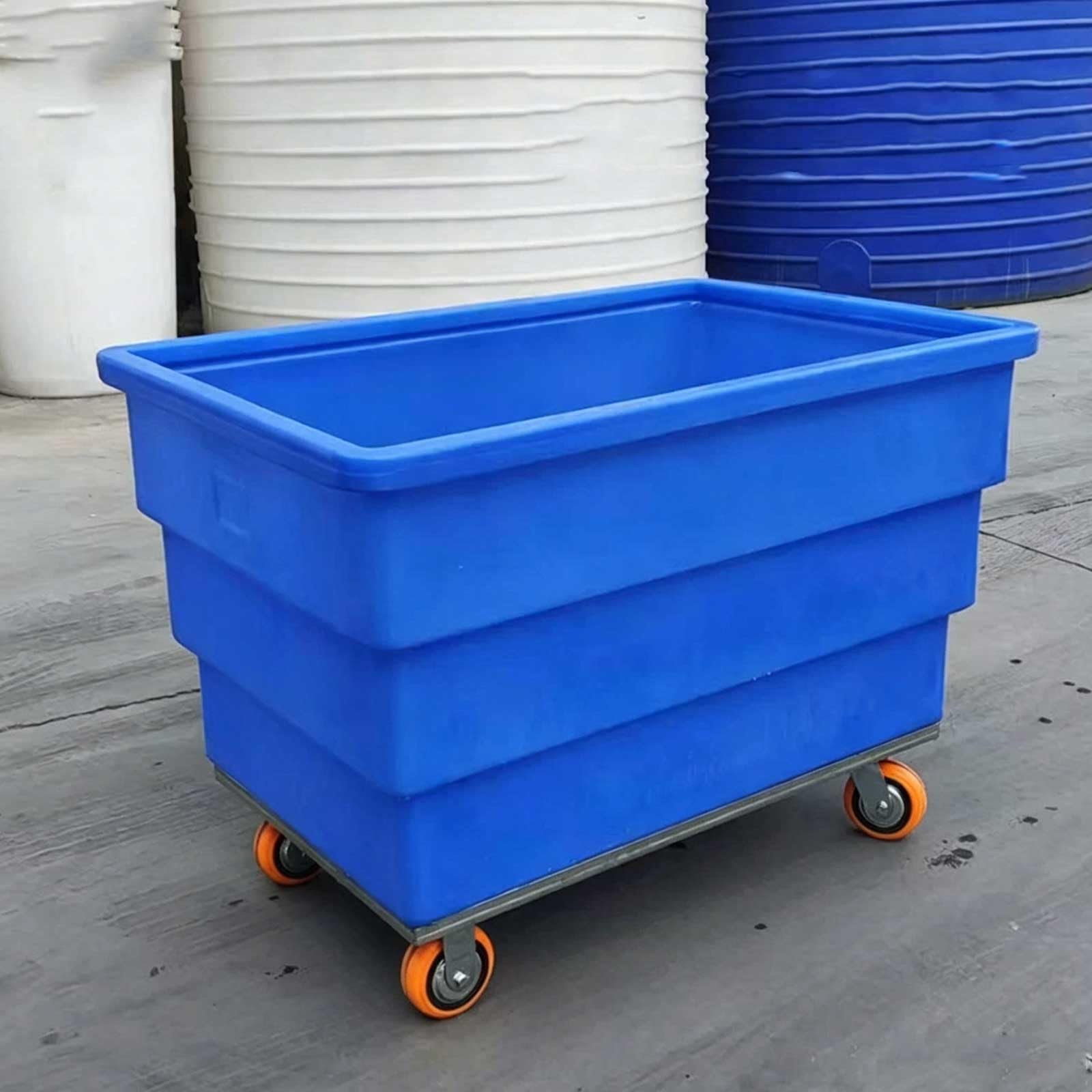 Hotel Laundry Cart, Plastic Linen Trolley with Swivel Casters, Extra Large Laundry Basket for Hospitals, Cleaning Services(I)