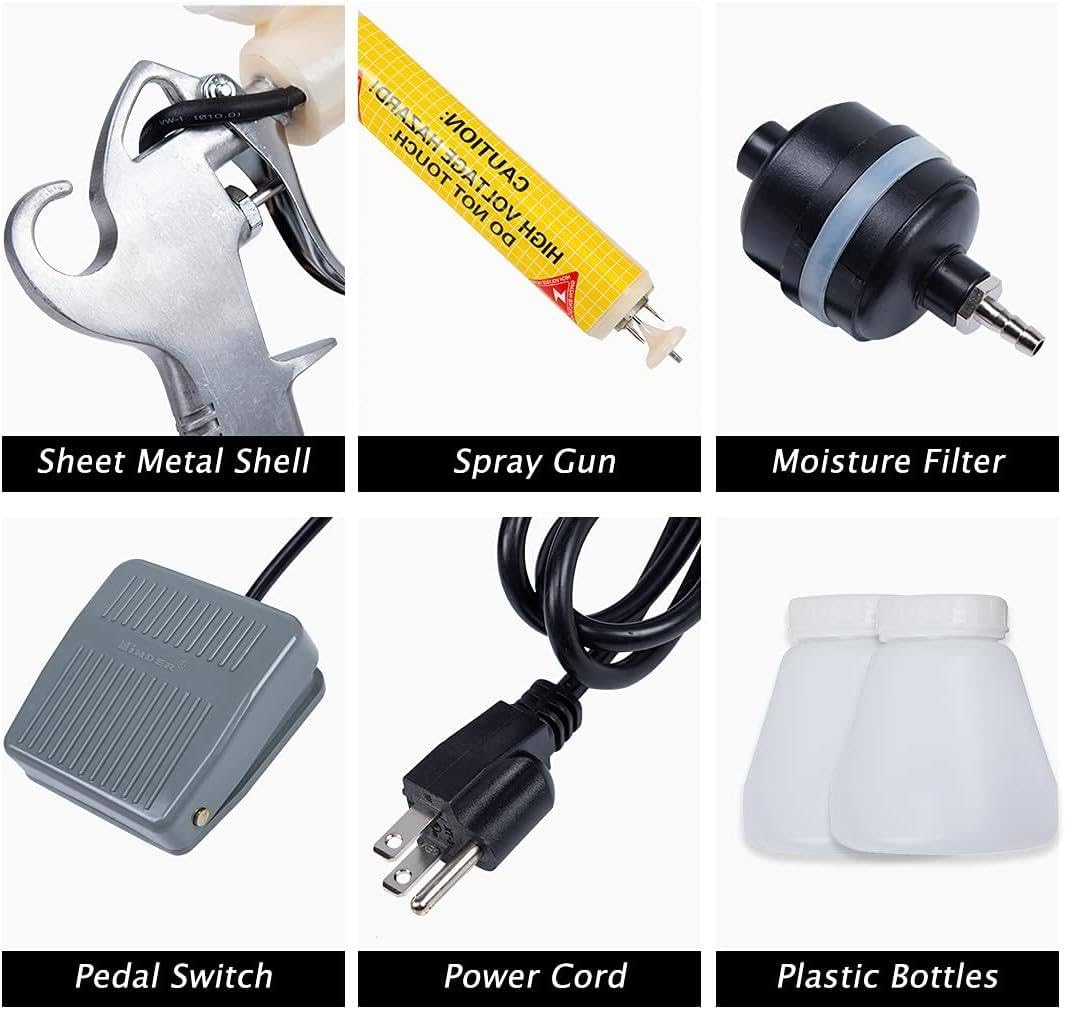 Máquina Pulverizadora Electrostática Portátil con Pistola De Pintura Ajustable para Recubrimiento En Polvo, con Interruptor De Pie, para El Hogar, El Jardín Y La Marina