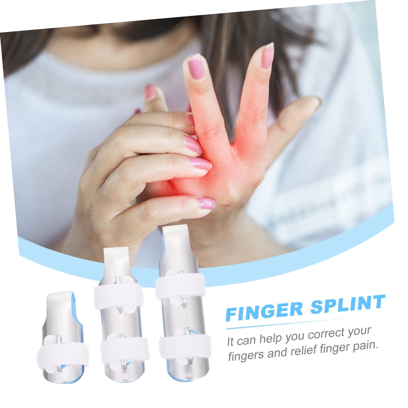 Didiseaon Support Splint Protective Cover for Fixing Cover for Injured Thumb 3pcs Set s m l Blue