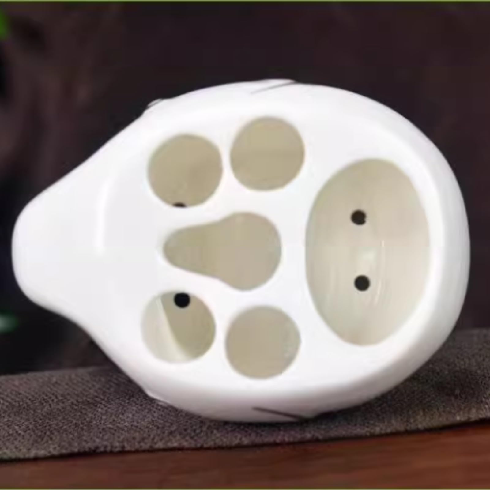 Porta Spazzolino Decorazione, Portaspazzolino In Ceramica A Forma Di Elefante Con Ripiano Del Bagno Foro Scarico Multifunzione Moderno(4-hole)