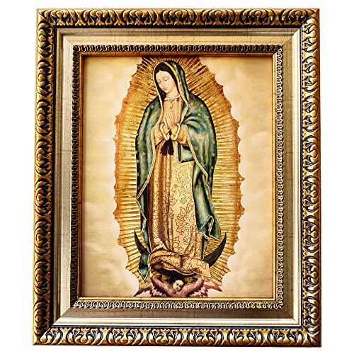 La Mejor Selección de Litografías los mejores 5. 47 Cuadro Virgen de Guadalupe, Cuadro Enmarcado de Nuestra Señora de Guadalupe 11 x 13 pulgadas (28x33cm), Regalo Católico Religioso, Cuadro Decorativo para Recamara y Sala Marco...