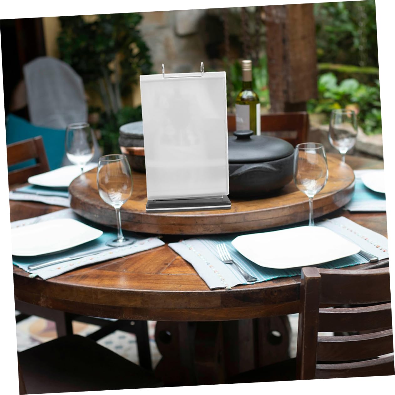 Soporte para Menú de Mesa Abatible 3 Piezas Pvc para Exposición | A6, Diseño Plegable de Sobremesa, Formato Vertical, Acabado Moderno, Pack de 3 Unidades
