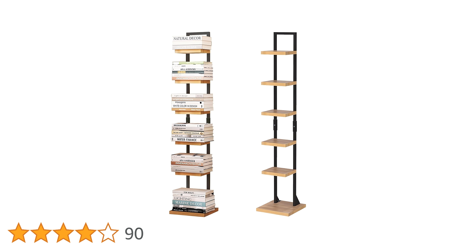 Amazon｜Fuwata 本棚 ブックタワー スリム 6段 大容量 幅30cm×高