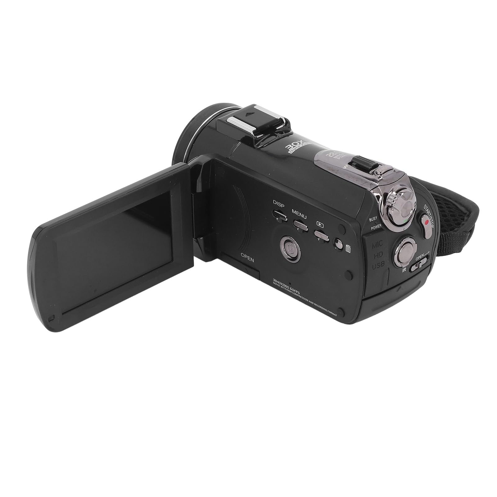 Videocamera 4K, Registratore per Fotocamera Digitale da 28 MP con Touch Screen da 3,0 Pollici, Rotazione di 270 Gradi, Zoom Intelligente 30X, Anti-vibrazioni, Doppi Microfoni,