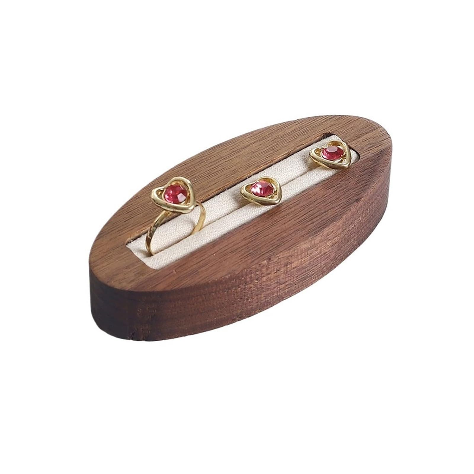 CJHFR472SG Jewelry Organizer Stands Oval Wooden Single Slot Finger Ring Display Holder Trinket Jewellery Stand Jewelry Display Stand