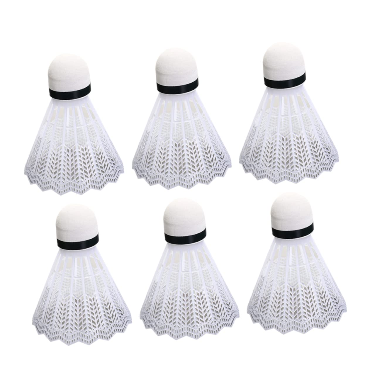 Happyyami 12pcs Durable Plastic Badminton Shuttlecocks for Indoor and Sports Supplies for School Exercise and Family Fun White