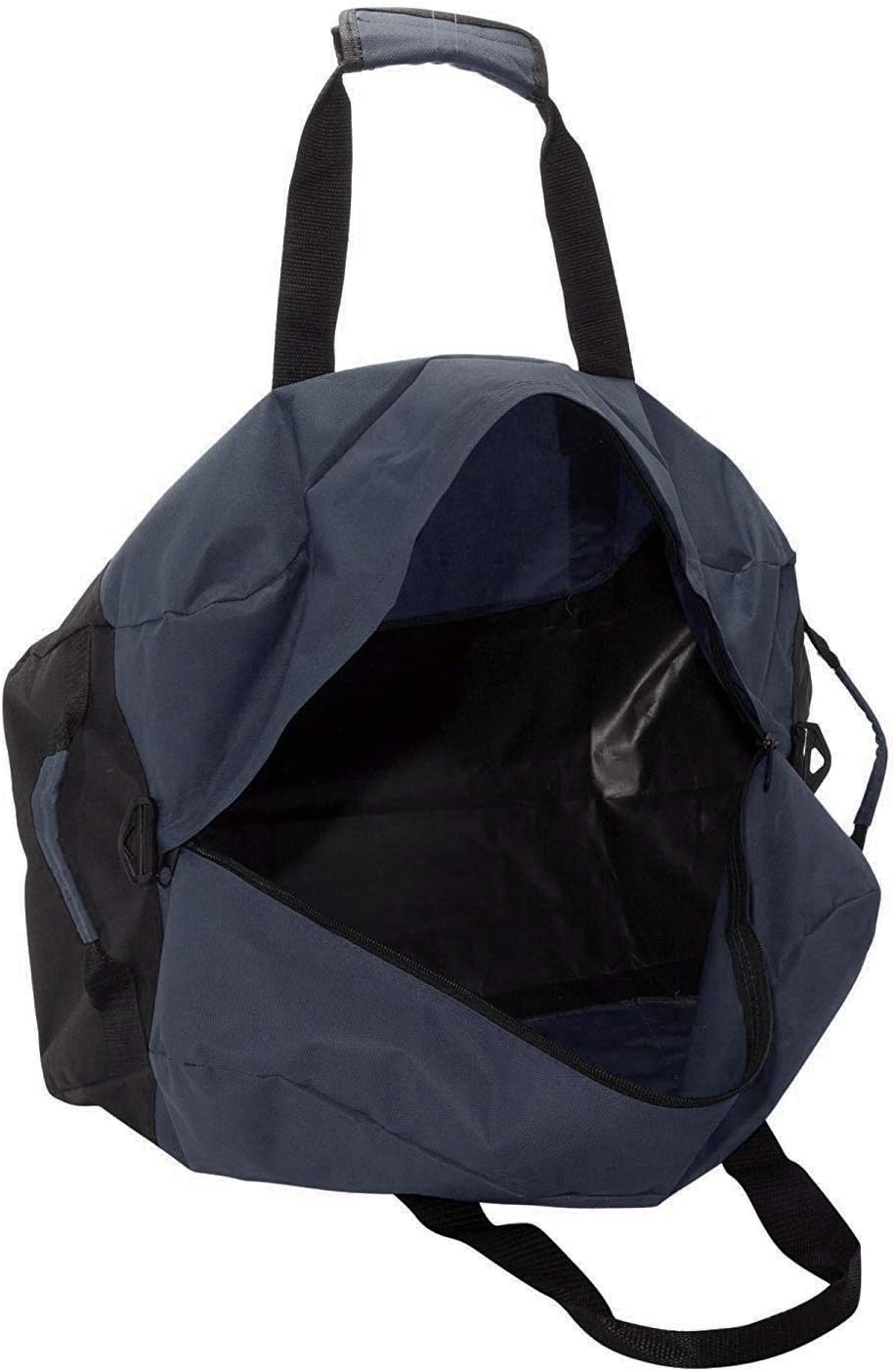 Duffle Gym Bag, Heavy Duty Travel Carry-On Clothing Work Out Bag (Navy - Large 21" x 11" x 11")