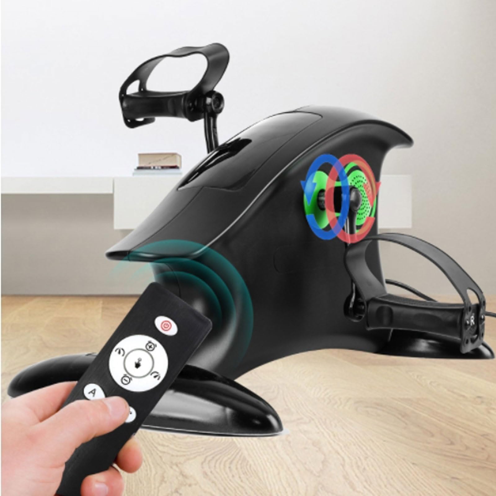 Mini Cyclette Esercitatore a pedale for bici elettrica da casa sotto la scrivania Mini cyclette portatile for esercizi ambulante seduto for anziani Allenatore di gambe e braccia Attrezzatura for terap