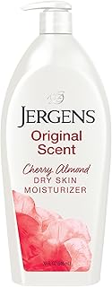 Jergens Original Scent Dry Skin Body Lotion, Hand and Body Moisturizer, Cherry Almond Essence, Dermatologist Tested, 32 Oz