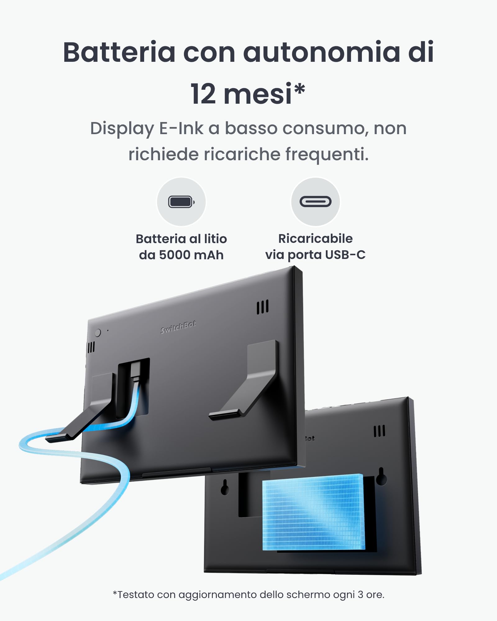 SwitchBot Stazione meteo intelligente, monitor wireless da 7,5", per temperatura interna/esterna e umidità con calendario elettronico, compatibile con Google, iCloud, Outlook, Yahoo
