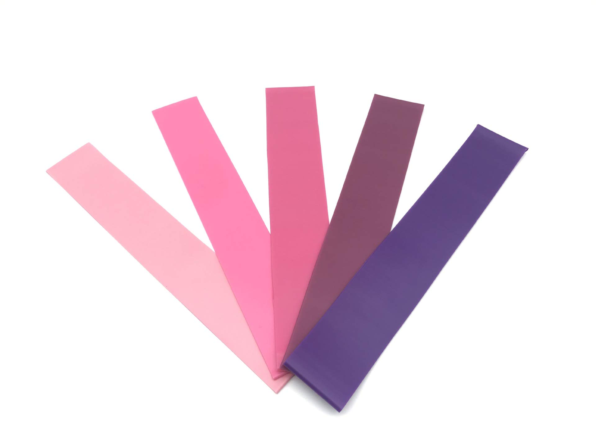 HAOSHICS Resistance Bands, Exercise Workout Bands for Women and Men, 1 or 5 Set of Stretch Bands for Booty Legs, Pilates Flexbands (Pink gradient five-strip)