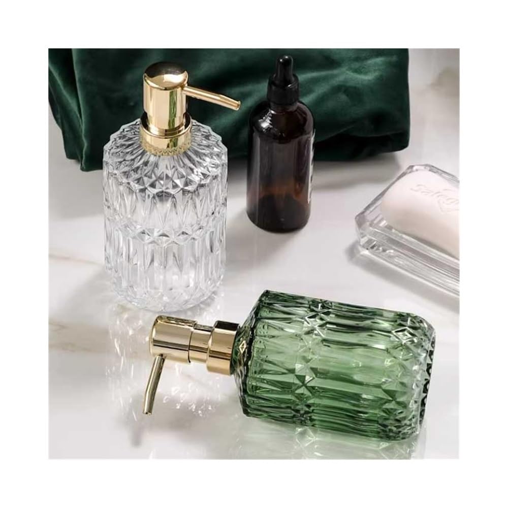 SoapDispenser Seifenspender aus Glas für das Badezimmer zur Abgabe von Waschmittel, Handseife, Duschgel, Handseifenspender, Seifenspender fü