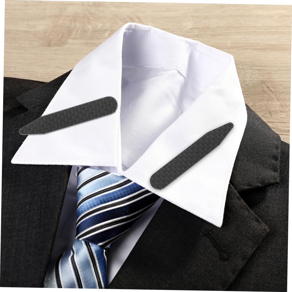 2pairs Carbon Fibre Collar Stays for Men's Dress Shirts Suspenders for Men Collar Inserts