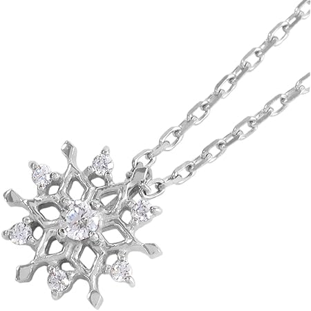 Amazon 新宿銀の蔵 雪の結晶 ネックレス シルバー レディース シルバー925 ペンダント 雪 結晶 冬 花 キュービックジルコニア ネックレス 通販