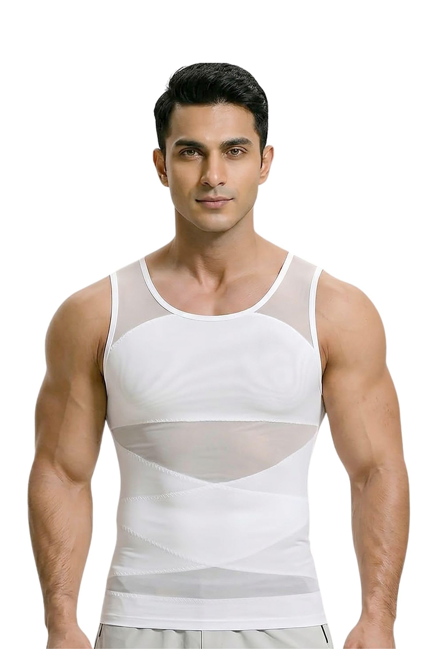 shapemour Men's Compression Slimming Body Shaper Vest | Posture Support Tee-picture-46