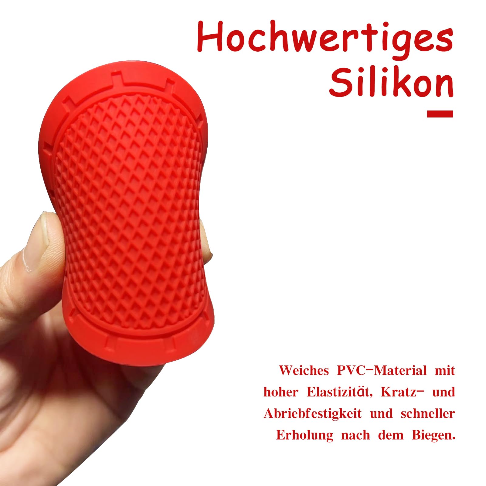 HZEL Sottobicchieri Auto In Silicone - 4 Pezzi, Diametro 7 Cm, Antiscivolo, Ammortizzanti - Accessori Universali Per SUV, Berlina, Camion - Colore Rosso - 3