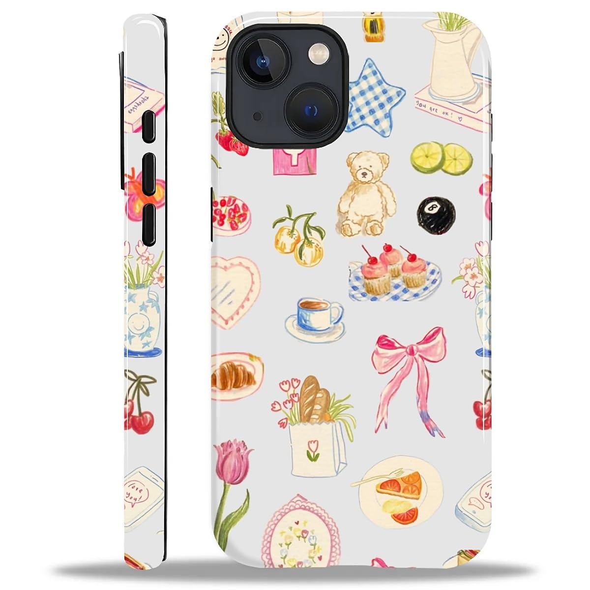 MQJCYB Compatible with iPhone 15 Case - Hybrid Heavy Duty 2 in 1 Full Body Rugged Shockproof Protection Glossy Case for iPhone 15 - Retro Patchwork