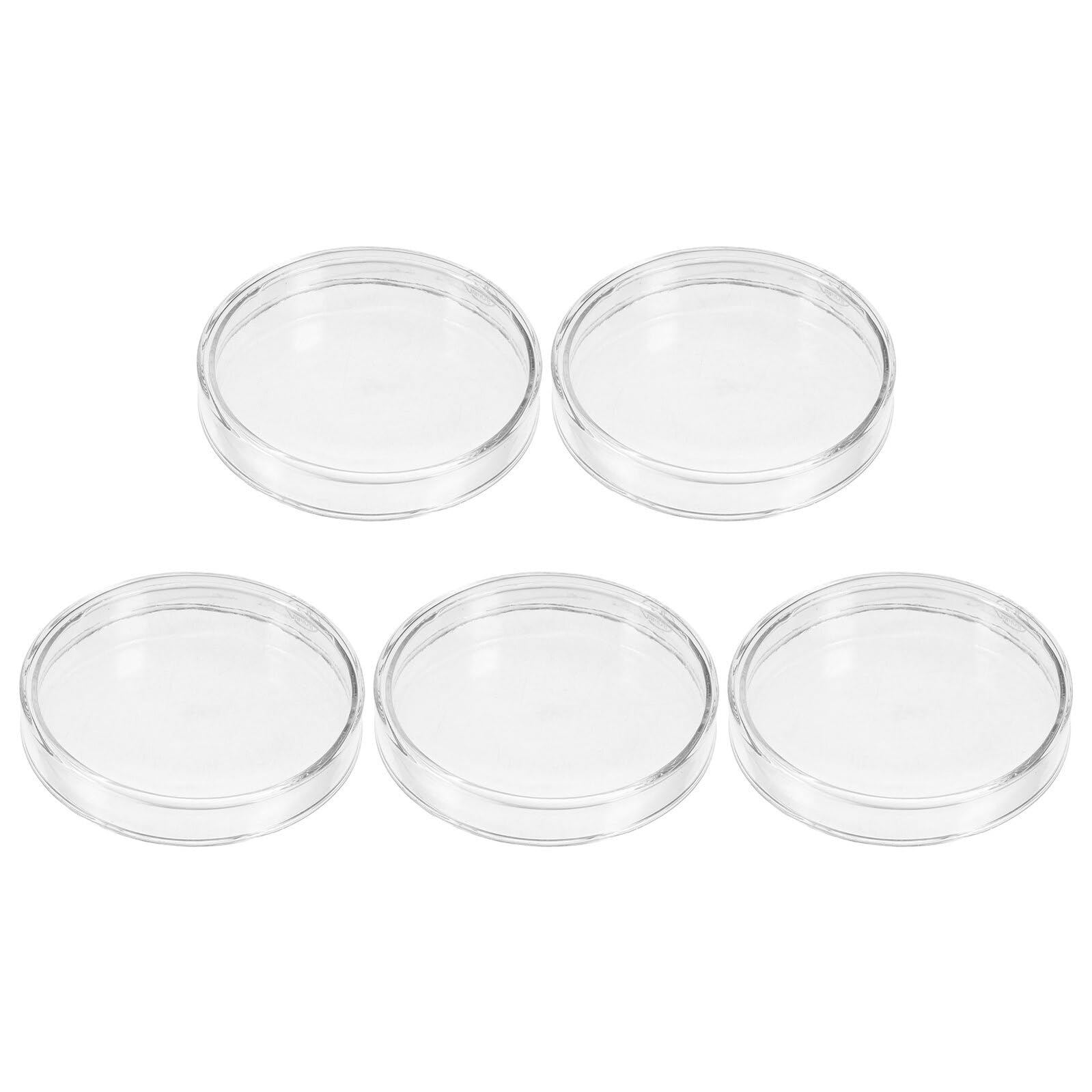 Placas de Petri de Vidrio Borosilicato 90 MM Set de 5 Placas Transparentes para Cultivo Celular y Tejidos Vegetales Resistentes a Alta Temperatura para Laboratorio Científico